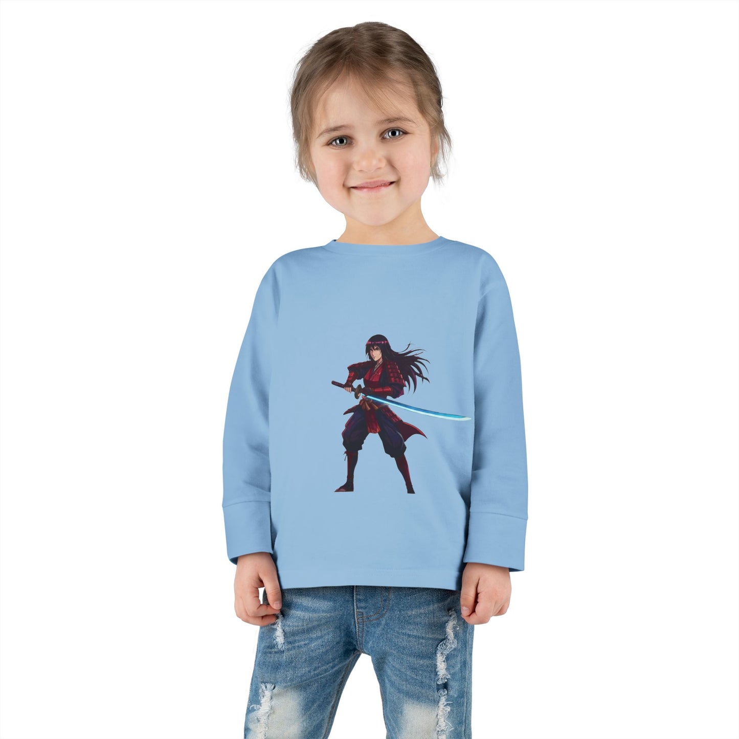 WYZ Ninja Kleinkind Langarmshirt — Samurai-Schwert Grafik