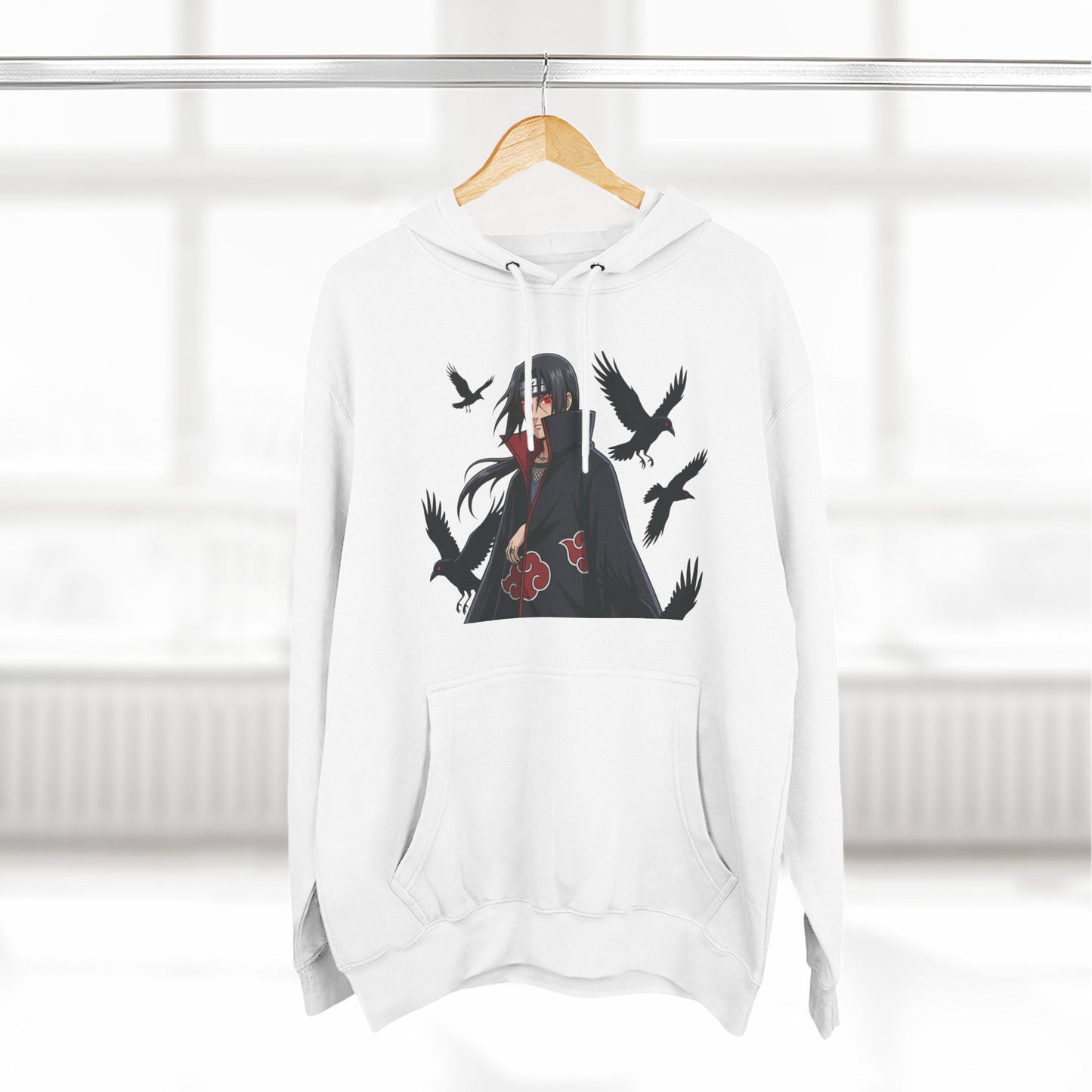 Naruto Itachi Akatsuki Hoodie - Dark Crow Silhouette Fleece Hoodie 