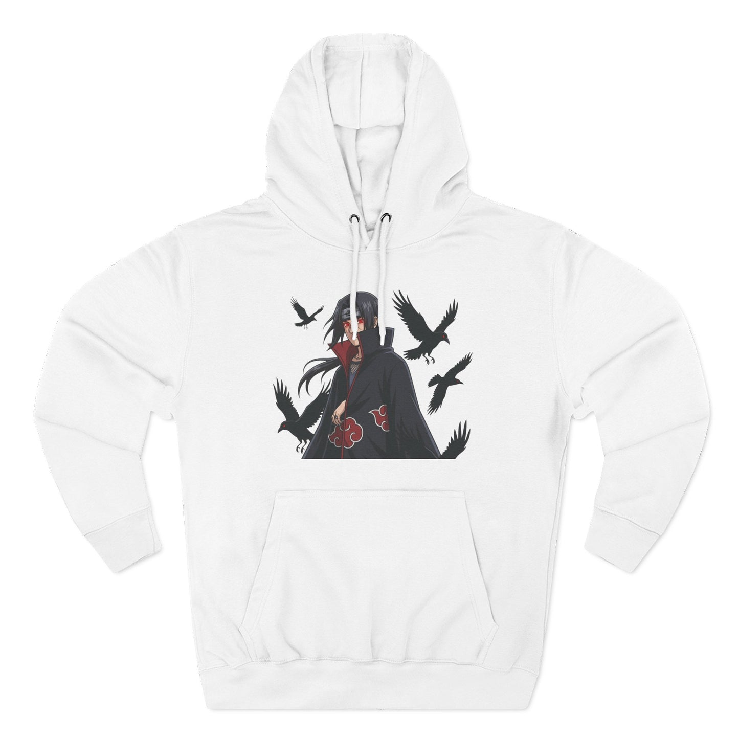 Naruto Itachi Akatsuki Hoodie - Dark Crow Silhouette Fleece Hoodie 