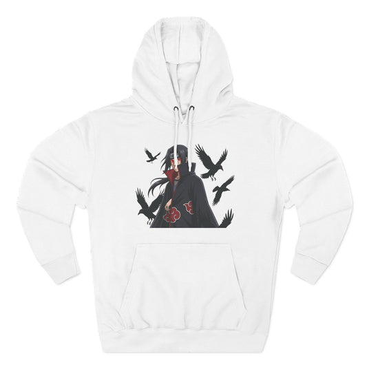Naruto Itachi Akatsuki Hoodie - Dark Crow Silhouette Fleece Hoodie 