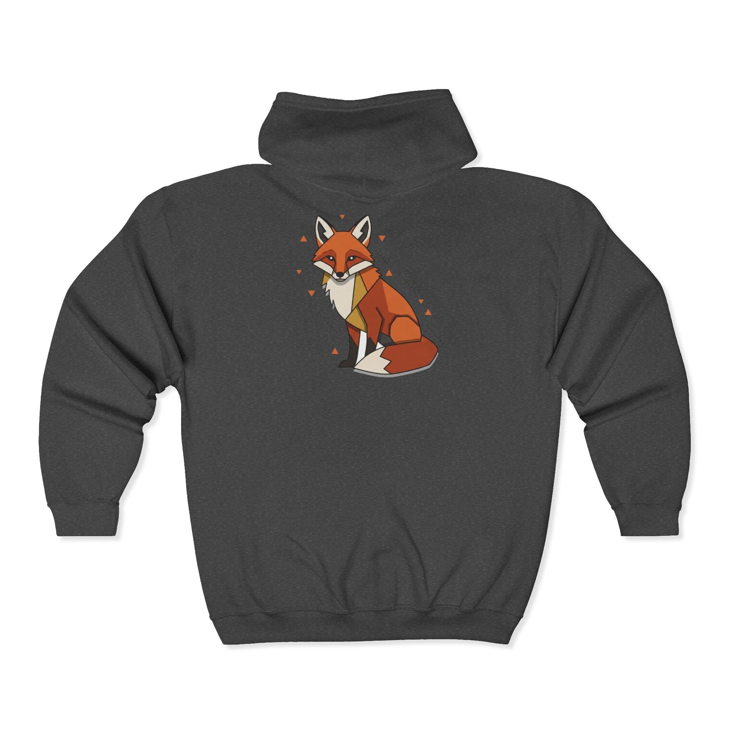 Fuchs-Grafik Zip-Hoodie — Süßer sitzender Fuchs Rückendruck