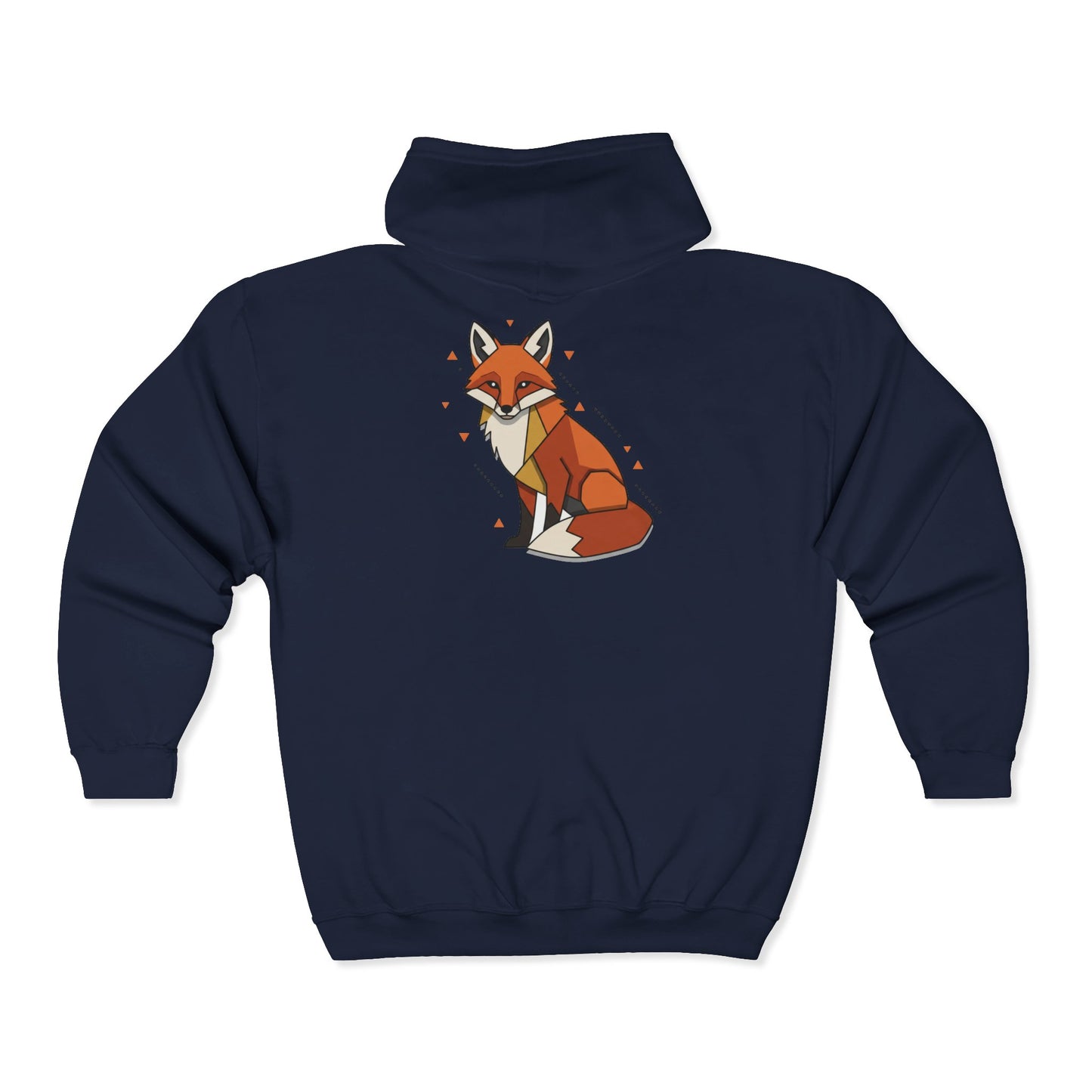 Fuchs-Grafik Zip-Hoodie — Süßer sitzender Fuchs Rückendruck