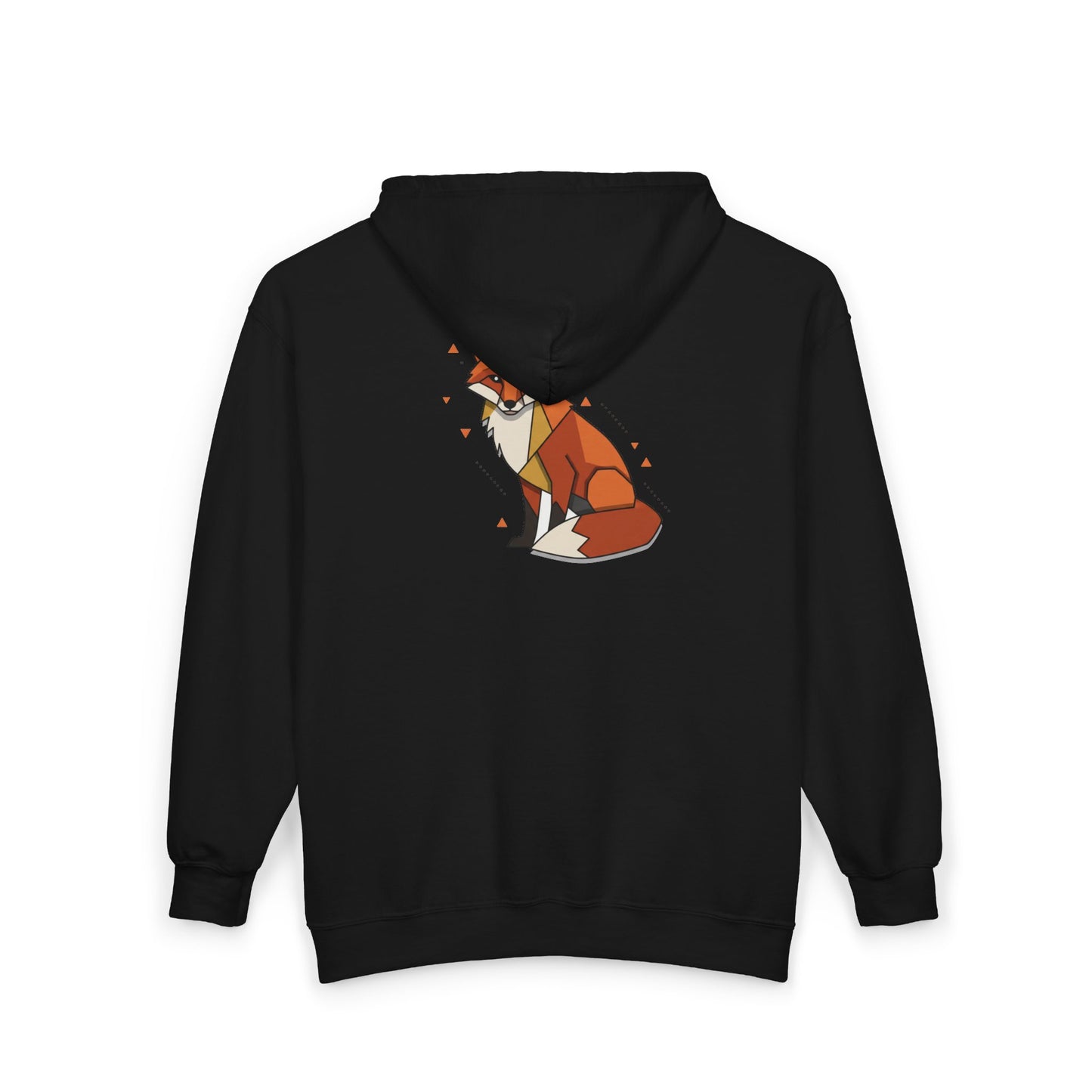 Fuchs-Grafik Zip-Hoodie — Süßer sitzender Fuchs Rückendruck