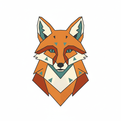 Geometrischer Fuchs T-Shirt — Stilisierter Fuchskopf Grafik