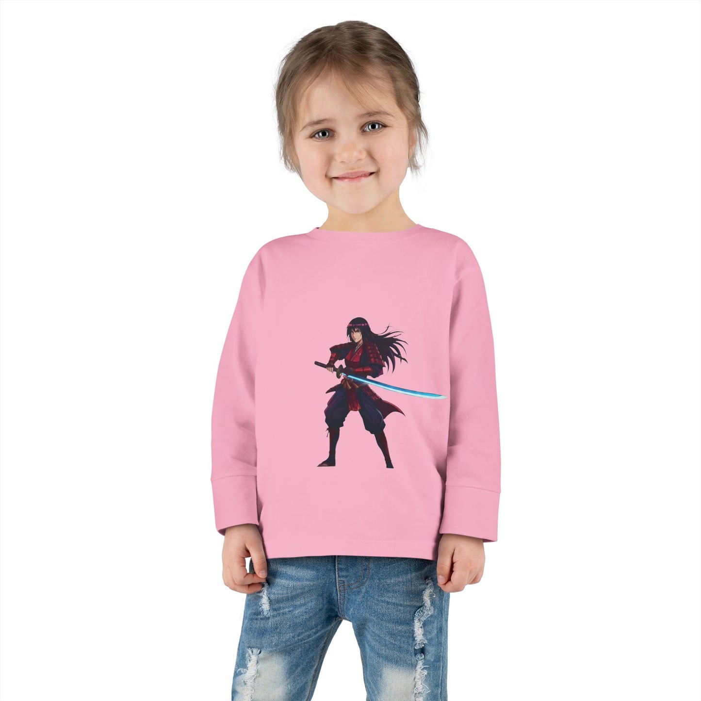 WYZ Ninja Kleinkind Langarmshirt — Samurai-Schwert Grafik