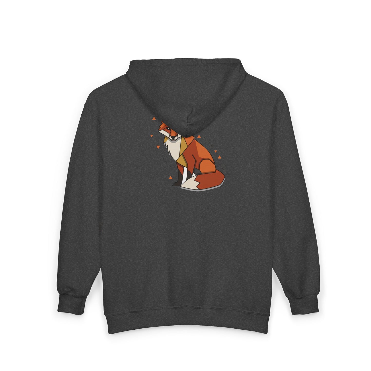 Fuchs-Grafik Zip-Hoodie — Süßer sitzender Fuchs Rückendruck