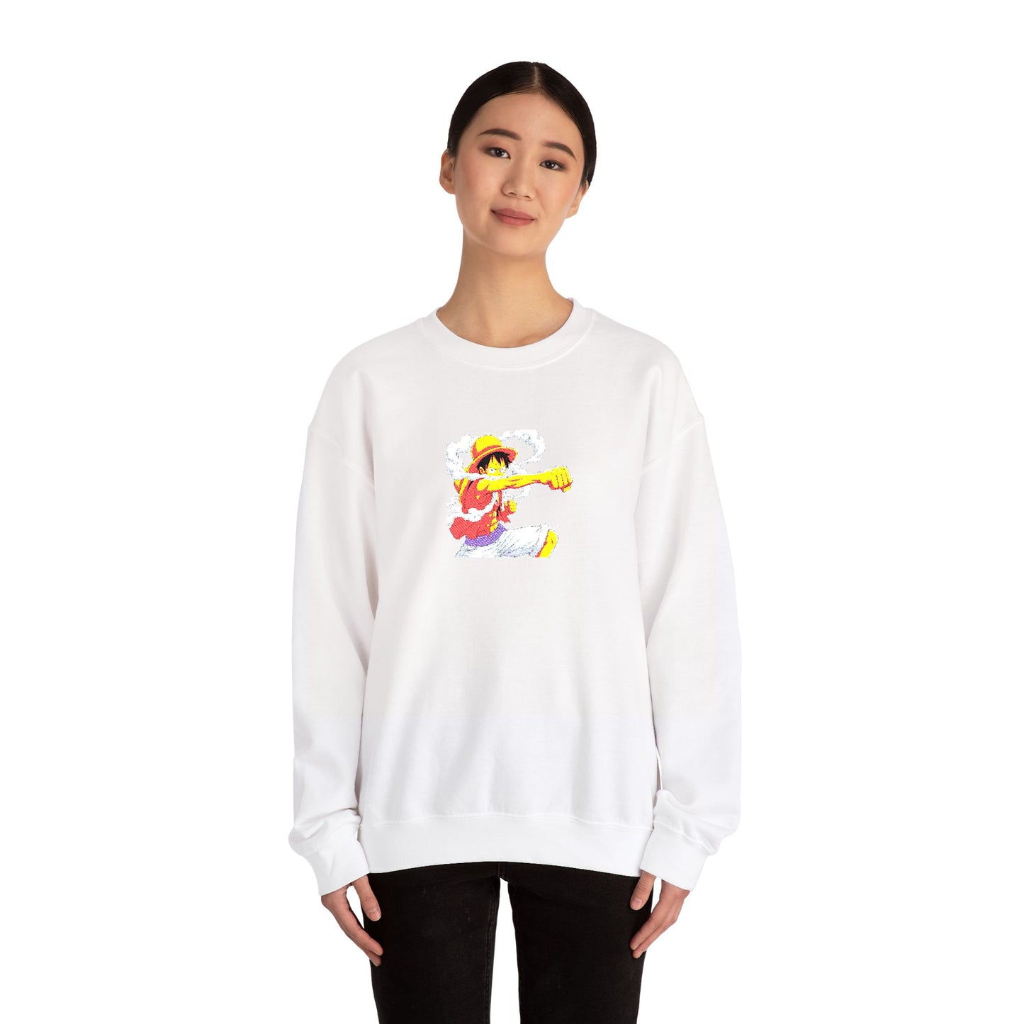 Rundhals-Sweatshirt — Buntes Aquarell-Surfer Grafik