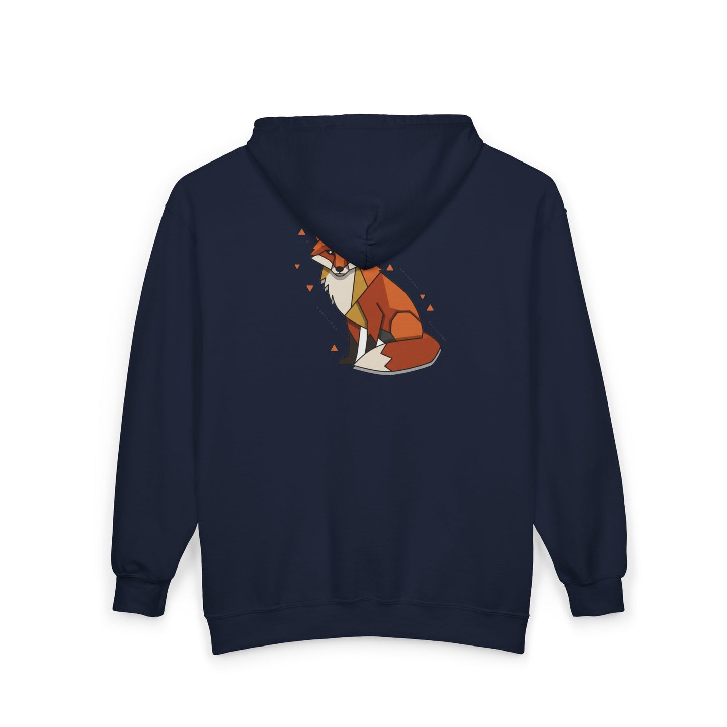 Fuchs-Grafik Zip-Hoodie — Süßer sitzender Fuchs Rückendruck