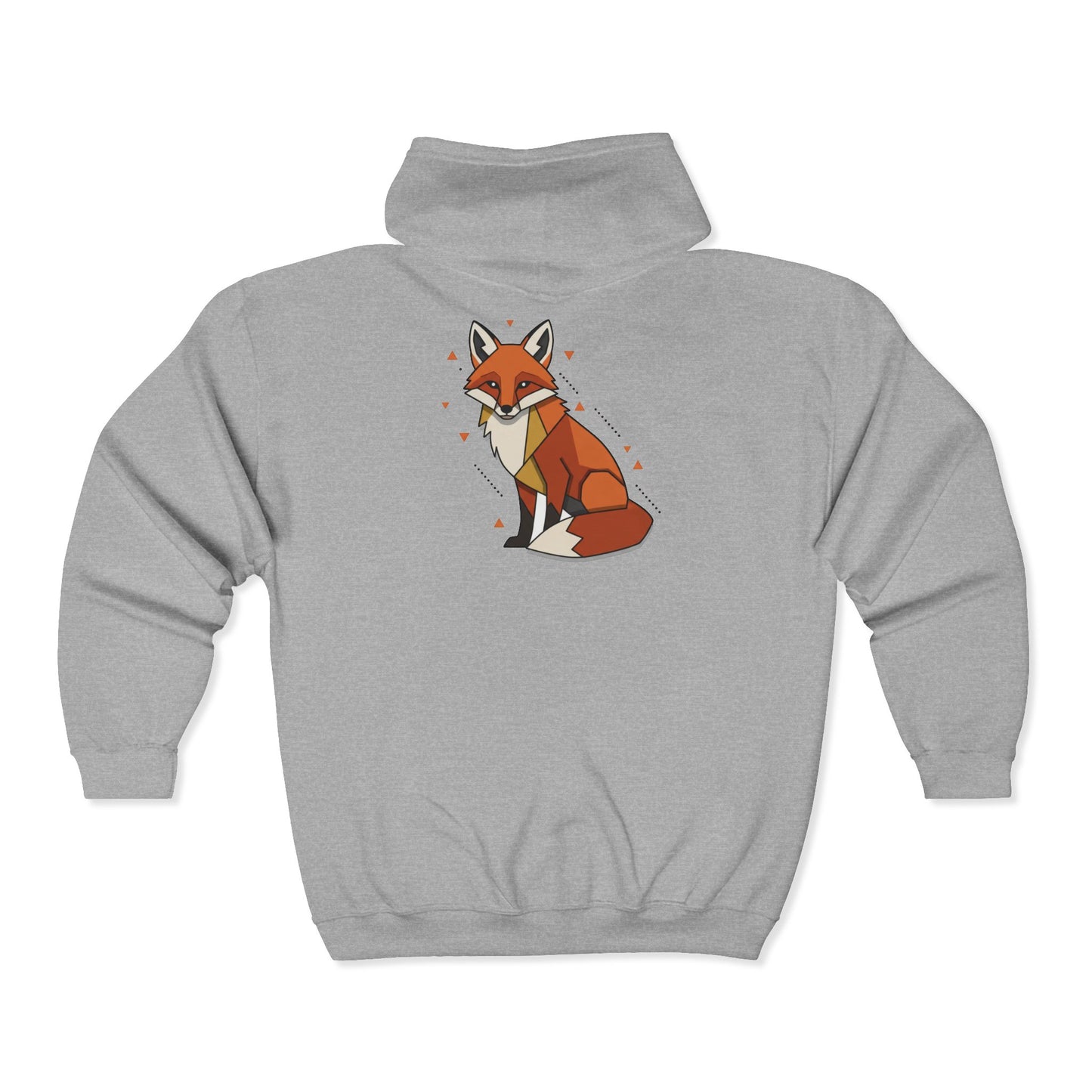 Fuchs-Grafik Zip-Hoodie — Süßer sitzender Fuchs Rückendruck